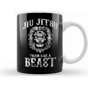 Baskı Dükkanı Brazilian Jiu Jitsu Train Like A Beast Distressed Kupa Bardak