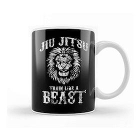 Baskı Dükkanı Brazilian Jiu Jitsu Train Like A Beast Distressed Kupa Bardak