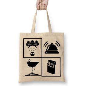 Baskı Dükkanı Breaking Bad Bez Uzun Saplı Krem Rengi Çanta
