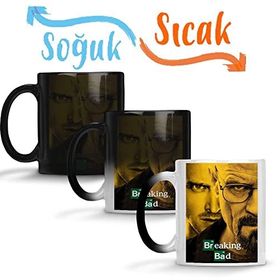 Baskı Dükkanı Breaking Bad Evolution of Walter Sihirli Porselen Kupa