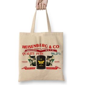 Baskı Dükkanı Breaking Bad Heisenberg Jeans Bez Uzun Saplı Krem Rengi Çanta