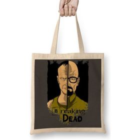 Baskı Dükkanı Breaking Dead Bez Uzun Saplı Krem Rengi Çanta