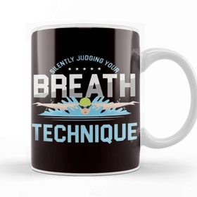 Baskı Dükkanı Breath Technique Swimmer Swimming Pool Freestyle Swim Coach Kupa Bardak