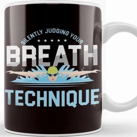 Baskı Dükkanı Breath Technique Swimmer Swimming Pool Freestyle Swim Coach Kupa Bardak