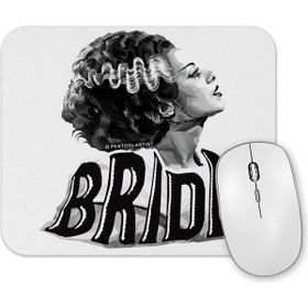 Baskı Dükkanı Bride of Frankenstein the Black White Bride Mouse Pad