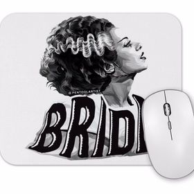 Baskı Dükkanı Bride of Frankenstein the Black White Bride Mouse Pad