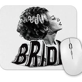 Baskı Dükkanı Bride of Frankenstein the Black White Bride Mouse Pad