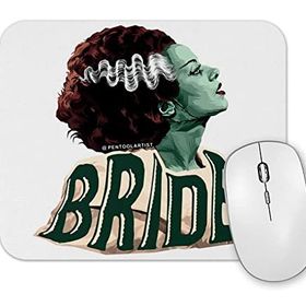 Baskı Dükkanı Bride of Frankenstein the Blushing Bride Mouse Pad