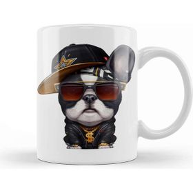 Baskı Dükkanı Brindle Pied French Bulldog Hip Hop Super Star Kupa