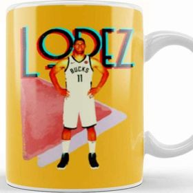 Baskı Dükkanı Brook Lopez Vintage Art Legend Basketball Kupa