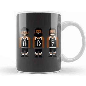 Baskı Dükkanı Brooklyn Nets Pixel Players Nets Big 3 Kupa