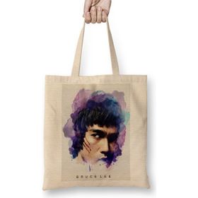 Baskı Dükkanı Bruce Lee 01 Bez Uzun Saplı Krem Rengi Çanta