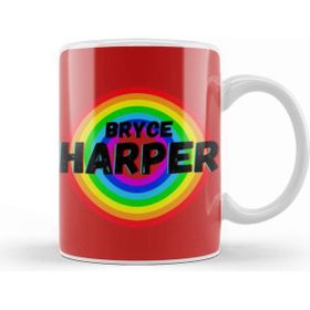 Baskı Dükkanı Bryce Harper Carton Art Baseball Gifts Vintage Retro Rainbow For Boys And Dad Kupa