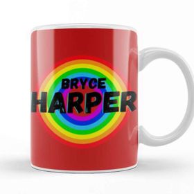 Baskı Dükkanı Bryce Harper Carton Art Baseball Gifts Vintage Retro Rainbow For Boys And Dad Kupa