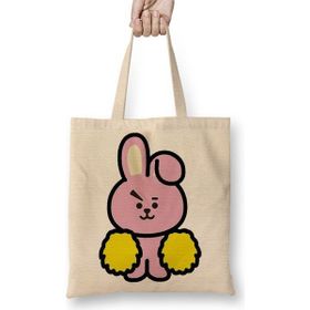 Baskı Dükkanı BT21 Cooky Bts Bez Uzun Saplı Krem Rengi Çanta