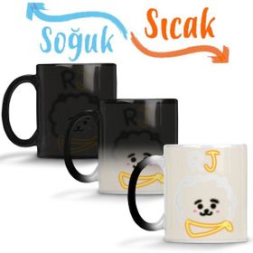 Baskı Dükkanı BT21 Glowing Rj Bts Sihirli Porselen Kupa