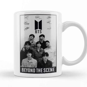 Baskı Dükkanı Bts Black and White Kupa