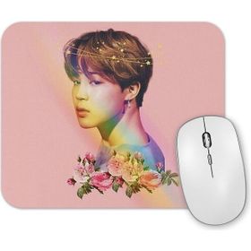 Baskı Dükkanı Bts Jimin Çiçekli Mouse Pad