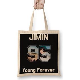 Baskı Dükkanı Bts Young Forever Jimin Bez Çanta