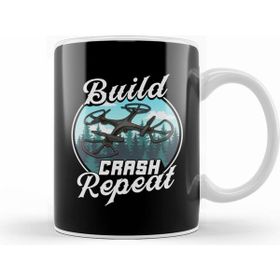 Baskı Dükkanı Build Crash Repeat Funny Drone Pilot Flying Pun Kupa