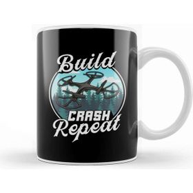 Baskı Dükkanı Build Crash Repeat Funny Drone Pilot Flying Pun Kupa