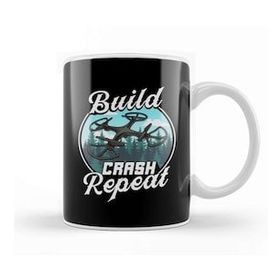 Baskı Dükkanı Build Crash Repeat Funny Drone Pilot Flying Pun Kupa