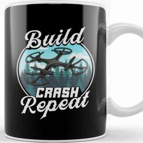 Baskı Dükkanı Build Crash Repeat Funny Drone Pilot Flying Pun Kupa