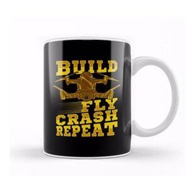 Baskı Dükkanı Build Fly Crash Repeat Cute Drone Pilot Flying Pun Kupa
