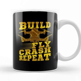 Baskı Dükkanı Build Fly Crash Repeat Cute Drone Pilot Flying Pun Kupa