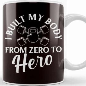Baskı Dükkanı Built Body From Zero To Hero Fitness Workout Training Gym Kupa