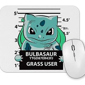 Baskı Dükkanı Bulbasaur Bad Boy Pokemon Mouse Pad