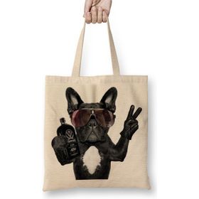 Baskı Dükkanı Bulldog Pug Köpek Bez Kadın Günlük Çanta