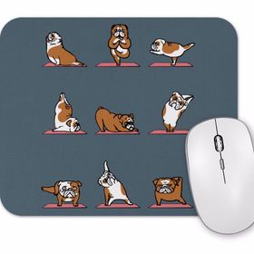 Baskı Dükkanı Bulldog Yoga Pug Köpek Mouse Pad