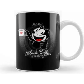 Baskı Dükkanı But First Black Coffee Felix Kupa