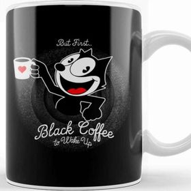 Baskı Dükkanı But First Black Coffee Felix Kupa