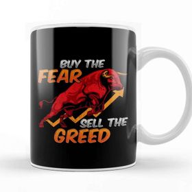 Baskı Dükkanı Buy The Fear Sell the Greed Bull Market Investing Kupa