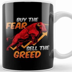 Baskı Dükkanı Buy The Fear Sell the Greed Bull Market Investing Kupa