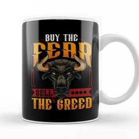 Baskı Dükkanı Buy The Fear Sell The Greed Trading Investing Bull Kupa