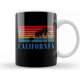 Baskı Dükkanı California Blue Surfers Sunset Stripes Kupa