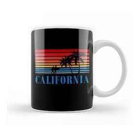 Baskı Dükkanı California Blue Surfers Sunset Stripes Kupa