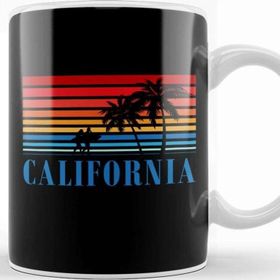 Baskı Dükkanı California Blue Surfers Sunset Stripes Kupa