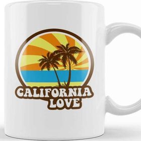 Baskı Dükkanı California Love Retro Palm Trees Kupa