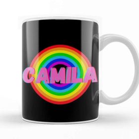 Baskı Dükkanı Camila Name Personalized Custom Vintage Retro Rainbow Style Design Gift Baby Gift For Her Kupa