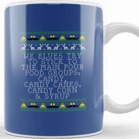 Baskı Dükkanı Candy Food Groups Elf Quote Christmas Knit Kupa