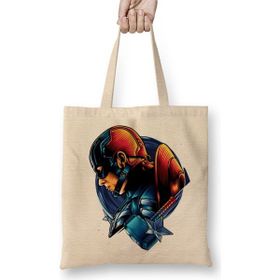 Baskı Dükkanı Captain America Bez Kadın Günlük Çanta