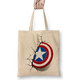 Baskı Dükkanı Captain America Shield Bez Çanta