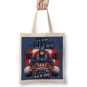 Baskı Dükkanı Captain America Team Rogers Bez Çanta