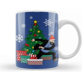 Baskı Dükkanı Captain Haddock Around the Christmas Tree Tintin Kupa