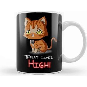 Baskı Dükkanı Captain Marvel Threat Level High Kupa Bardak