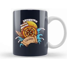 Baskı Dükkanı Carribean Lost At Sea Compass Kupa Bardak